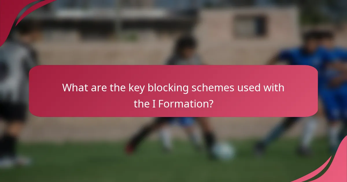 What are the key blocking schemes used with the I Formation?