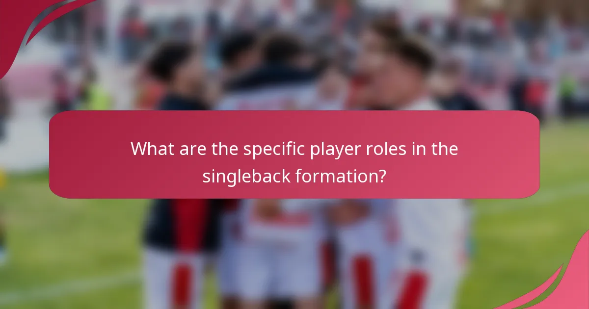 What are the specific player roles in the singleback formation?