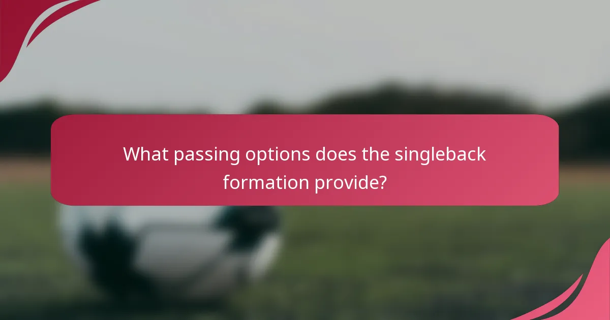 What passing options does the singleback formation provide?